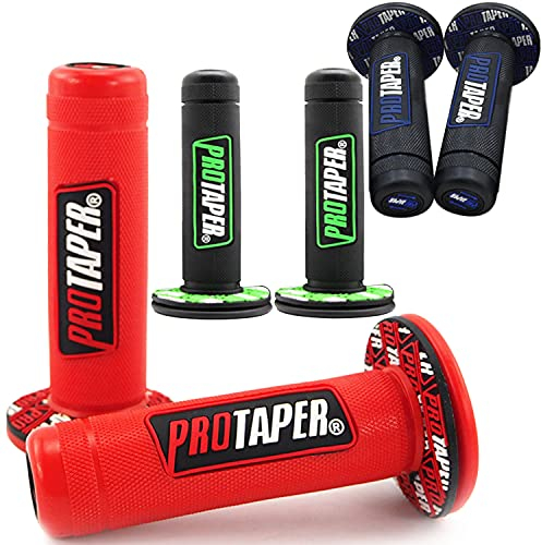 GZLCEU 6 Pcs Poignée Guidon Moto, Caoutchouc Poignee Motocross 22mm Universel pour KTM CRF EXC YZF Dirt Pit Bike (Vert, Bleu, Rouge, 120 x 62 mm)