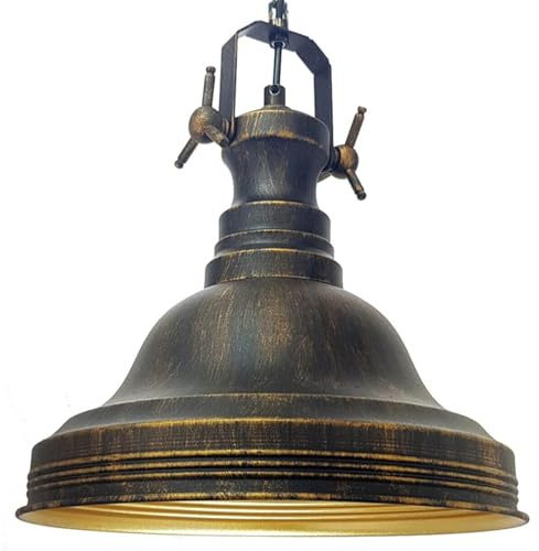 bamyum Ulmete Hängelampe Industrial Vintage Ø30cm Metall, Kupferfarbe Hängelampe Wohnzimmer Küchenlampe Hängend E27, Pendelleuchte Esstisch Vintage Industrial, Esszimmerlampe, Deckenlampe Wohnzimmer