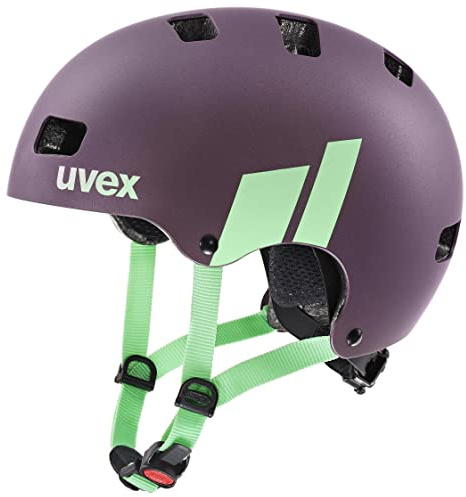 uvex kid 3 cc - robust cykelhjälm för barn - individuell storleksanpassning - optimerad ventilation - plum-mint - 55-58 cm