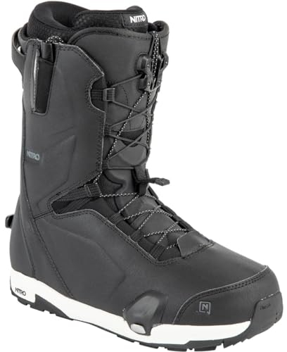Nitro Herren Snowboards Profile TLS 23 All Mountain Freeride Freestyle Highend Premium Schnellschnürsystem Step On Boot Snowboardboot, Black, MP 29,0 // EU 44 // US 11