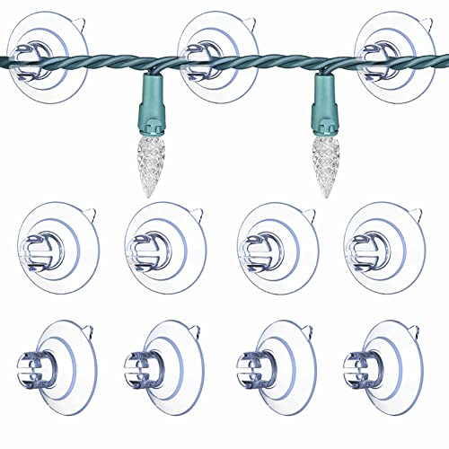 FYOJAIC 60 x Saugnapf für Lichterkette, Saugnäpfe mit Kabel-Schlitz, Saugnapfhalter Geeignet zur Anbringung von Lichterketten und Dekorationen, Saughaken Noppen für Fenster Ø 30 mm