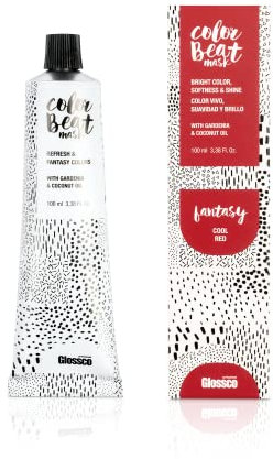 Grupo Almagro Glossco, Color Beat Mask, Coloración Semipermanente Profesional en Crema. Hasta 17 tonos de Fantasia y Pastel. Fácil aplicación, 100 ml (Rojo (Cool Red))