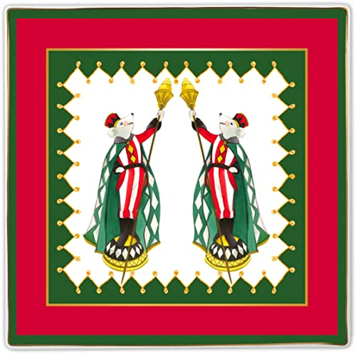 Baci Milano - Vassoio -SVUOTATASCHE Medi in Porcellana Xmas Carol - XSTR2.CAR01 21.5x21.5cm
