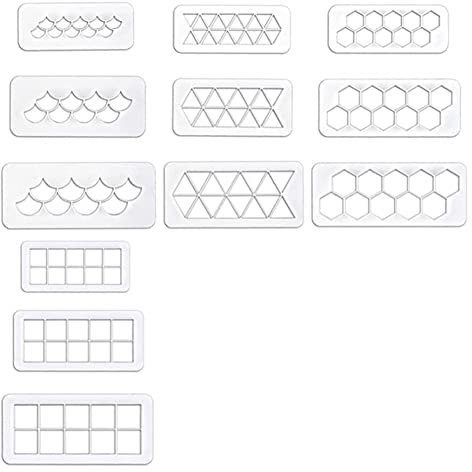 12 taglierine per torte e fondenti per fondente, per decorare torte e biscotti