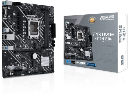 Asus Prime H610M-E D4-CSM Desktop Motherboard - Intel H610 Chipset - Socket LGA-1700 - Pentium Gold, Celeron, Core i5, Core i9, Core i3, Core i7 Processor Supported - 64 GB DDR4 SDRAM Maximum RAM - DI