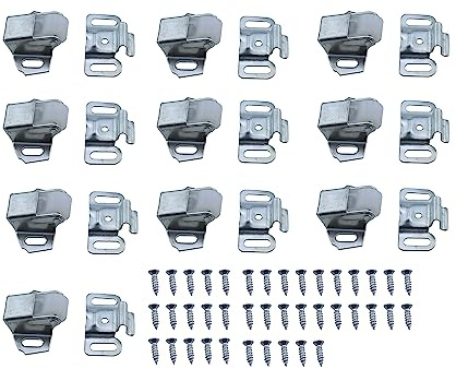 Cabinet Door Roller Catch RLECS 10Set 38mm/1.49inch Length Cabinet Furniture Closet Door Catch Latch with Screws, Silver