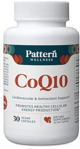 Pattern Wellness CoQ10 – 200mg Ubiquinone with BioPerine® Black Pepper Extract – Cellular Energy & Vitality Support – Non-GMO – 30 Vegan Capsules*