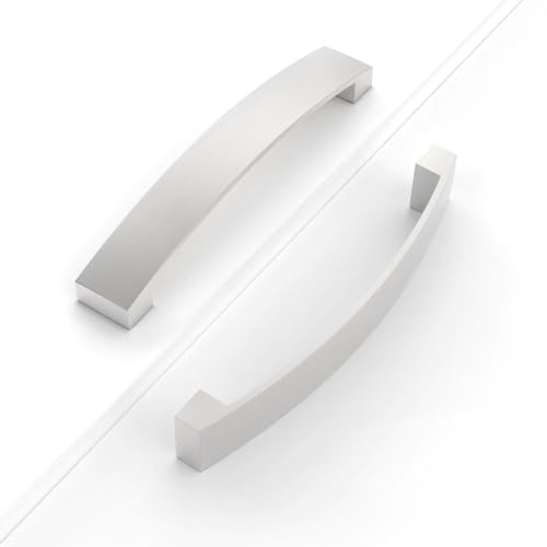 Coinkoly 10 Stück Möbelgriffe Gebürsteter Nickel Küchengriffe 128mm Lochabstand Möbelgriffe Schrankgriffe Schubladengriffe Griffe für Küchenschränke Türgriffe Küche EU0009