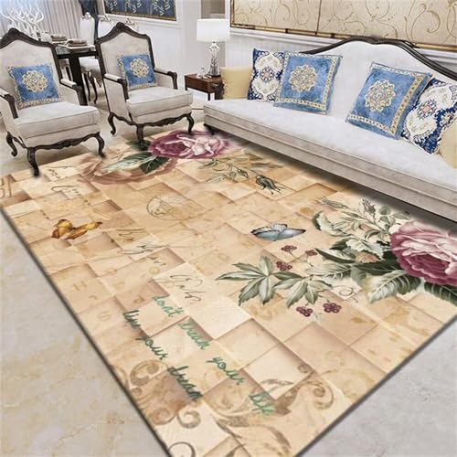 Kunsen deko Wohnzimmer Blumenmuster Flur Teppich gelb Flickenteppich kinderzimmer teppich200X300CM