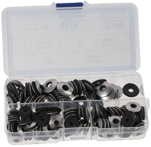 HOBBYIN Kit assortito di rondelle di tenuta in acciaio inox 304 EPDM, 150 pezzi, kit di guarnizioni di tenuta in gomma e metallo