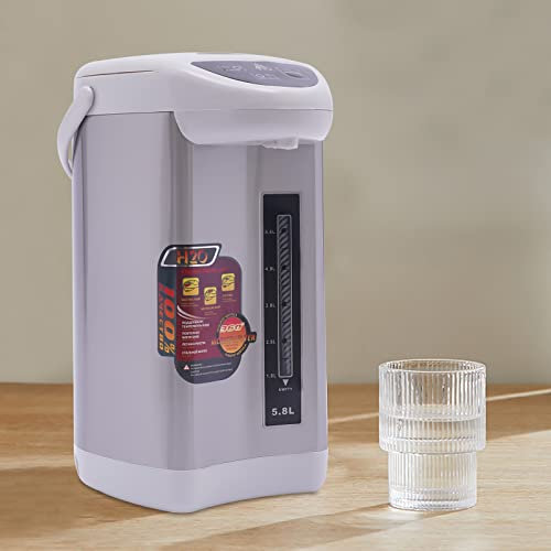 Chauffe-eau Bouilloire électrique 5.8L Chauffe-Eau Chaude Thermopot Distributeur d'eau Théière en acier inoxydable Bouilloire Trois Types de Absorption d'eau Temps de maintien au Chaud Extra Long