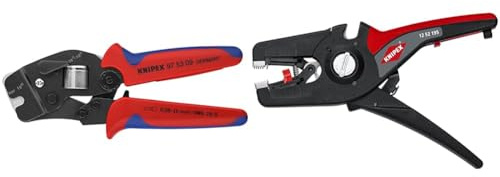 KNIPEX Selbsteinstellende Crimpzange für Aderendhülsen mit Fronteinführung & PreciStrip16 Automatische Abisolierzange