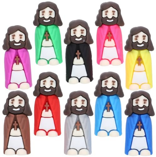 Cabilock 10stücke Mini Jesus Figurine Teiliges Kreative Jesus Dekoration Für Zuhause Büro Oder Cafés Kompakte Langlebig Und Ansprechend Für Christliche Anlässe