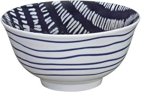 cilio Bowl AMICI-streck | färgglad porslinsskål | Bränd vid 1 300 °C | Ramenskål | diskmaskins- och mikrovågsugnssäker | glaserad botten | müsliskål | 7 cm/Ø 15,5 cm | 500 ml