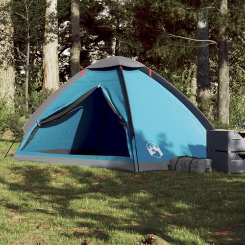 Tino Tech Tente de camping dôme pour 4 personnes - 240 x 210 x 132 cm - Bleu - Coupe-vent - Tente de camping familiale - Grande tente à lancer - Tente de festival - Tente de trekking en polyester
