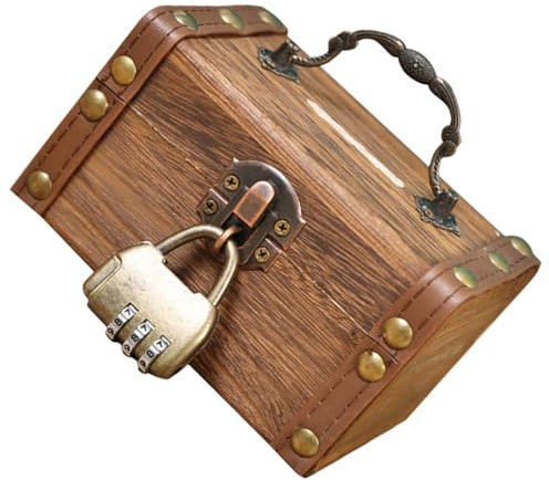 VICASKY 1satz Schatztruhe Mit Schloss Vintage Spardose Für Geeignet Für Piraten-mottopartys Und Halloween Nostalgische Aufbewahrungskiste Für Und Dekoration