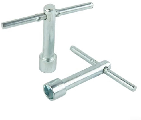 T Handle Hex Socket Wrench Set Steel Hand Tool for 10mm Deep Nuts, 2PCS