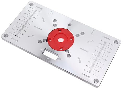 ANKROYU Table Top Insert Plate, Aluminum Alloy Router Table Insert Plate, Woodworking Table Top Plate with 4 Insert Loop for Wood Trimming Milling Slotting