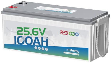 Redodo 24V 100Ah LiFePO4 Batterie mit 100A BMS, Group31, 2560Wh, IP65 | Ideal für die Stromversorgung von Wohnmobilen, Notstromaggregaten, Solaranlagen, Elektromotoren und Bootsausrüstung.
