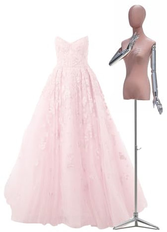 schneiderpuppe Schneiderpuppe Damenbüste Weiblich Mit Verstellbarem Stativständer, Flache Schulter Design Schneiderbüste Schaufensterpuppe Weiblich for Bekleidung Display for Clothing Shop Dresses(A,M