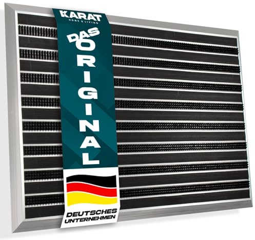 KARAT Fußmatte „Spectral“ mit Aluminiumrahmen für innen & außen - rostfrei & wetterfest - Haustür Fußabtreter - Türmatte Eingangsmatte (PVC/Bürste. 47 x 68 cm)
