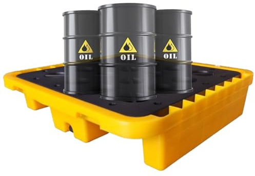 DONGGANSHI Öltank-Auffangwanne, Auffangplattform, Auffangplattform mit Abfluss, modulare Anti-Rutsch-Paletten, Stapel-Farbeimer mit großer Kapazität, Ölfässer, auslaufsichere Polyethylenpalet