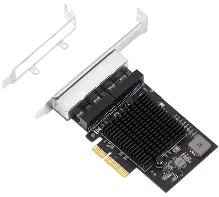 WOURRD Tarjeta de red PCIE de 4 puertos 8125B 2.5 Gigabit RJ45 Lan PCIExpress adaptador 100/1000M/2500Mbps adaptador PCIe para escritorio