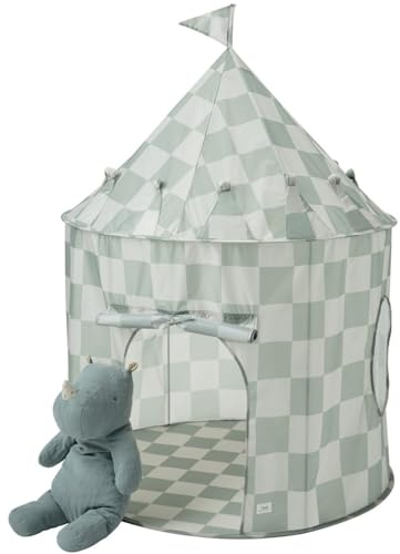 3 Sprouts Spielzelt Kinder, 3-10 Jahre, recycelter Stoff, Schachbrett Grün | offener Rückzugsort für Lesen, Fantasie und ruhiges Spiel schneller Aufbau für Schlafzimmer, Kita und Spielbereich leic