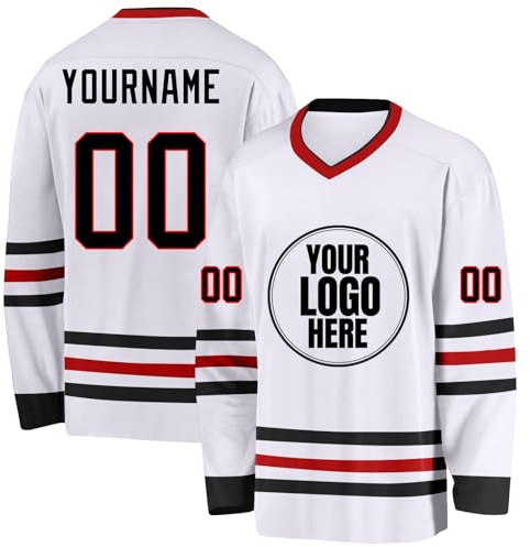 Generisch Personalisiertes Eishockey Trikot, Ice Hockey Jersey, Gestalten Sie Ihr Hockey Trikots mit Ihrem Namen/Team/Nummer für Herren Damen Jungen Mädchen