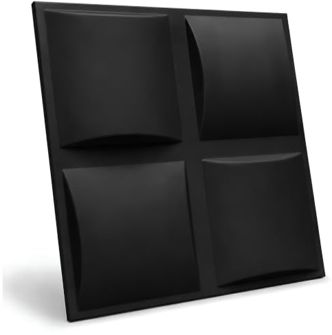Deccart - 3D Wandpaneele 50x50 cm - Paneele Wand Wall Panels Deko Wandverkleidung Innen Panel Deckenverkleidung Decke Deckenpaneele Platten Styropor EPS-Polystyrol Schwarz 20 Stück - 5 m²