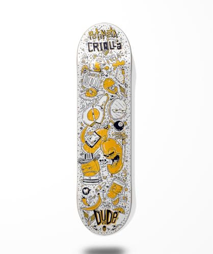 Dude Monopatin Skateboard-Deck, Weiß, 8.375