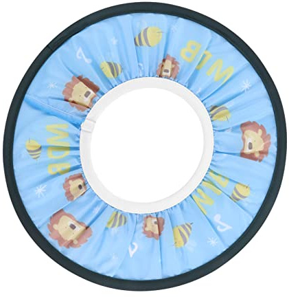 Sosoport Duschmütze mit Ohrenschutz Verstellbar Cartoon Motiv Elastischer Innenring für Babybaden und Haarewaschen