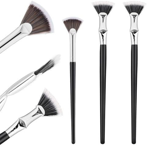 3 Stück Mascara Fächerpinsel,Faltbarer Wimpernpinsel mit Winkel,Gebogene Wimpernbürste,Wimperntrenner-Werkzeug,Fächer Mascaras Anwendungspinsel,Mascara Applikator-Werkzeug für Natürliche Lift Effekte