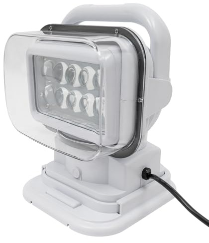 LED Suchscheinwerfer für Boote 50W 8000LM Ferngesteuerter Strahler für Auto 360°(L/R) 180°(Auf/Ab) Verstellbarer Beleuchtung mit Magnetischer Sockel für außen IP67 (Weiß)