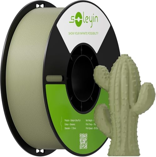 Filamento PLA 1,75 mm per stampante 3D, Alta Velocità 30-300mm/s, Alta Precisione +/- 0,02 mm, 1 kg (2,2 libbre), per Maggior Parte Stampanti 3D FDM (Verde Erba)