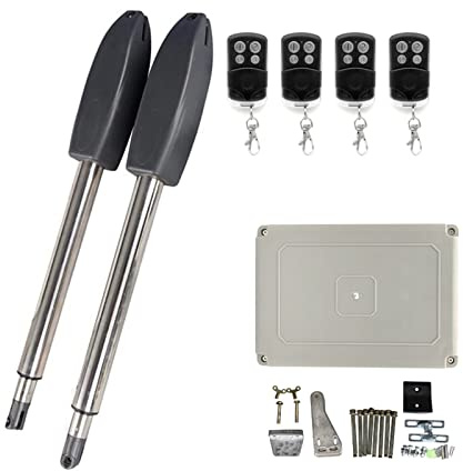 Motorisation Portail Coulissant, 400KG Kit d'ouverture de porte battante électrique automatique Commande de bras de traction Actionneur de porte battante Actionneur de moteur Télécommande multiple en