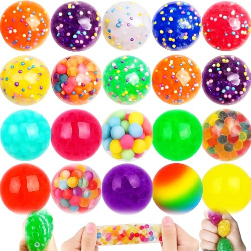 20 PCS Mitgebsel, Squishy Stressbälle, Anti Stress Spielzeug, Party Gastgeschenke, Kindergeburtstag Geschenke, Weiche Bälle Zur Entspannung