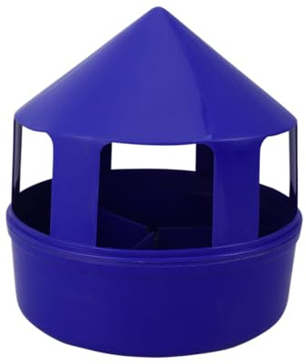 JOINPAYA Distributeur Nourriture pour Pigeons Et Petits Oiseaux Mangeoire Compartiments avec Couvercle Accessoire Sécurisé PP Bleu pour Perruches Perroquets Et Pigeons