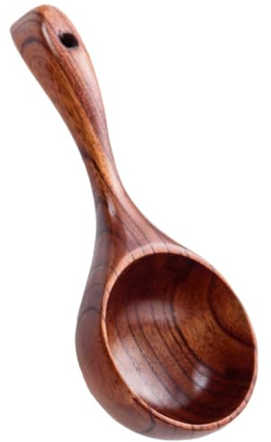 MOTHNUR Cucharón de Agua Multifunción de Madera Mango Ergonómico Pala de Agua Doméstica para Cocina y Jardinería Accesorio Práctico para Uso en Hogar Hotel y Restaurante Color Nogal