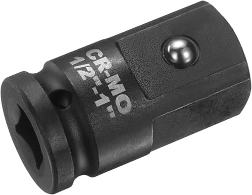 Zodazoqa 1 pcs Impact Socket Adapter 1/2 Female to 1 Male Square Drive Increaser Standard SAE CR-MO Steel Converter Impact Driver Ratchet Wrench Breaker Bar Conversion（Black）