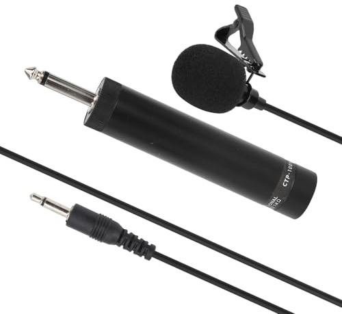 BONKZEBU Lavalier Microphone Professional Wired Lapel for Saxophone Erhu Performance Accessories Black 5meters/10metrs Omni-directional for Musicians (10 meters long)