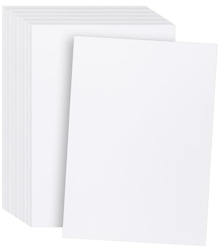 SINJEUN 100 Blatt A4 Bastelkarton Weiß, 300g Weiß Tonpapier Fotokarton Bastelpapier zum Basteln