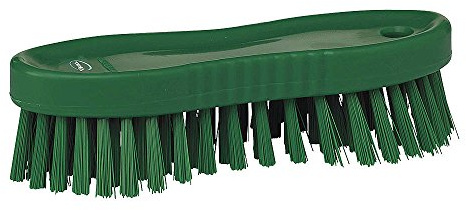 Vikan 35872 Hand-Held Scrub Brush, Polypropylene, Polyester Bristle, 7, Green