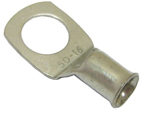 All Trade Direct 6 Copper Tube 50Mm X 16Mm Lug Battery Starter Cable Welding Crimp Terminal Ring