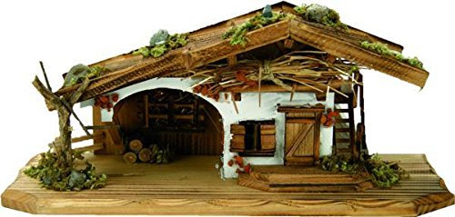 Unbekannt Krippenstall Stall 30,5x13x13,5cm geeignet für 7cm Figuren