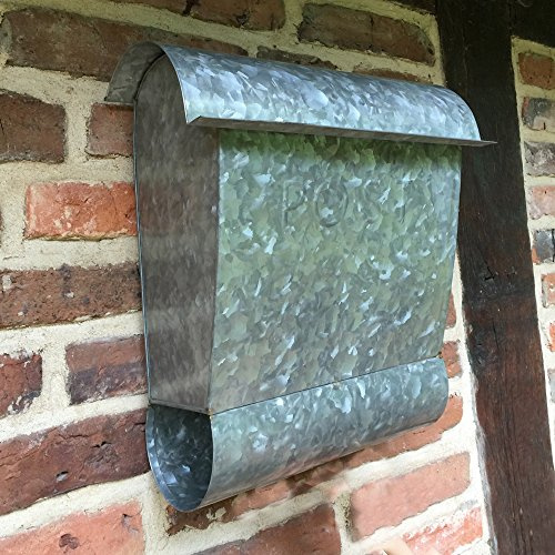 Antikas - Briefkasten mit Zeitungsfach, Postkasten mit Zeitungsrolle Wandbriefkasten Zink