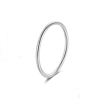 Candyfancy 1.2mm Vorsteckring Silber 925 Sterling Schmal Dünne Filigraner Stacking Midi Knuckle Bandringe Knöchelringe Stapelringe Rings (Silber, 45 (14.3))