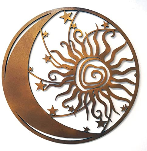 kh Teile Wanddeko Sonne Mond Sterne 3D Wandbild Innen Außen Garten Geschenk Idee Wandschmuck Wand Deko Dekoration