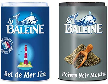 LA BALEINE - Duo Sel De Mer Méditerranée Et Poivre 68G - Lot De 4 - livraison offerte