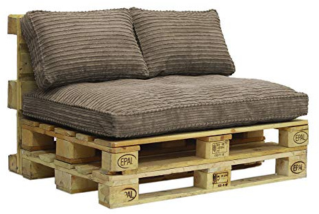 Palettenkissen Palettensofa Cord Set Outdoor Sitzkissen Palettenauflage (Mocca, Set 2+1)